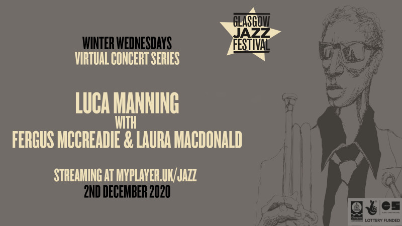 Luca Manning with Fergus McCreadie and Laura Macdonald